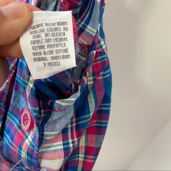 Vintage OshKosh Bgosh tartan blue plaid overalls - Picture 11 of 11